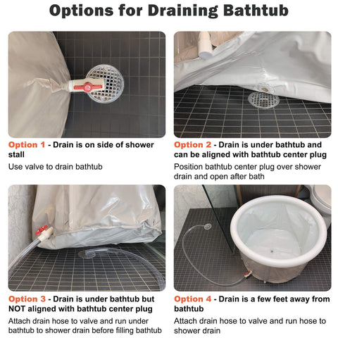 Homefilos Portable Bathtub storage bag and liners for easy sharing.