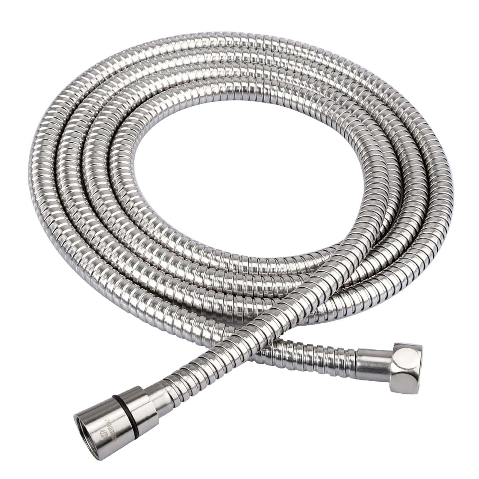 HOMEIDEAS 100-inch shower hose; stainless steel durability and rust resistance.