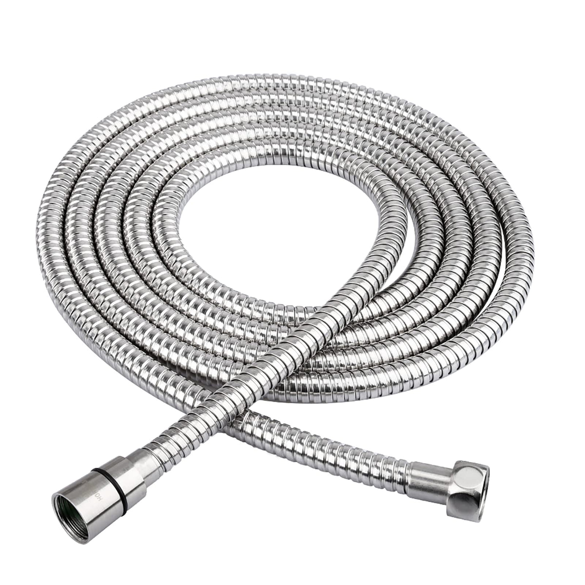 HOMEIDEAS shower hose with 304 stainless steel exterior resists rust.