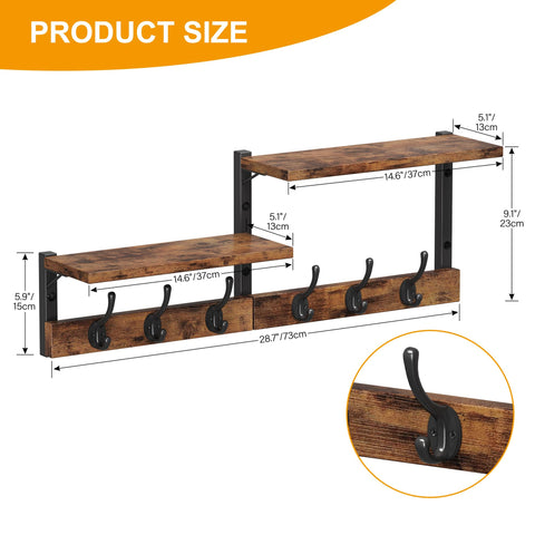 Homeiju six-hook coat rack featuring sturdy hooks for daily outerwear