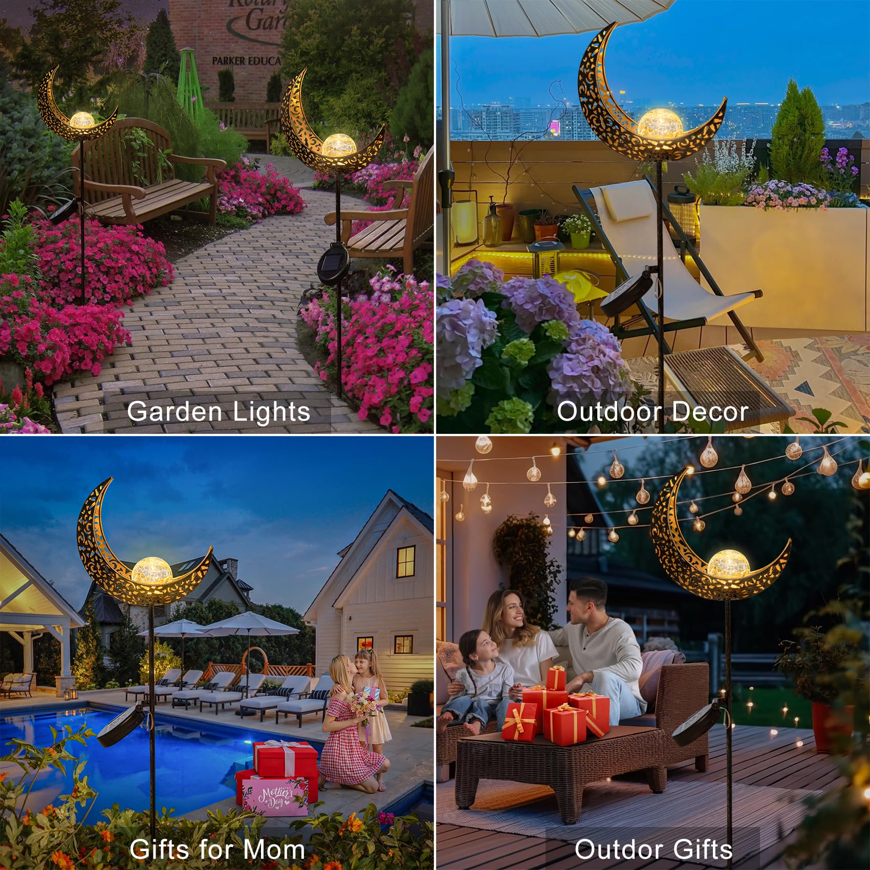 Homeimpro IP65 waterproof solar stake for durable year-round garden decor.