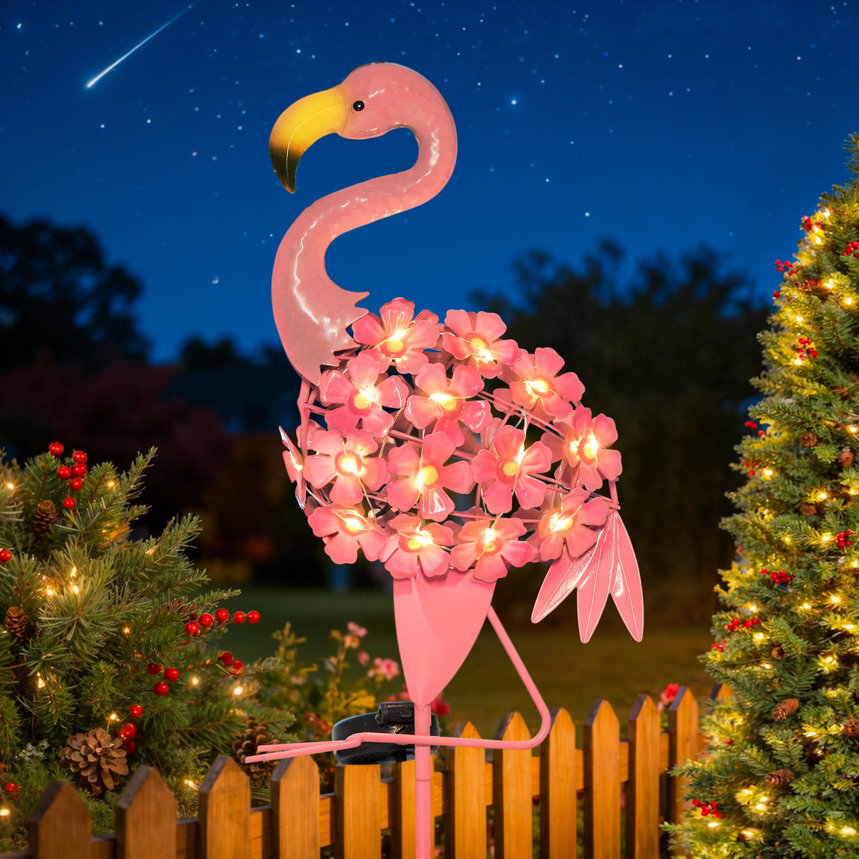 Homeimpro mothers-day gift flamingo illuminates mom's garden with warmth.