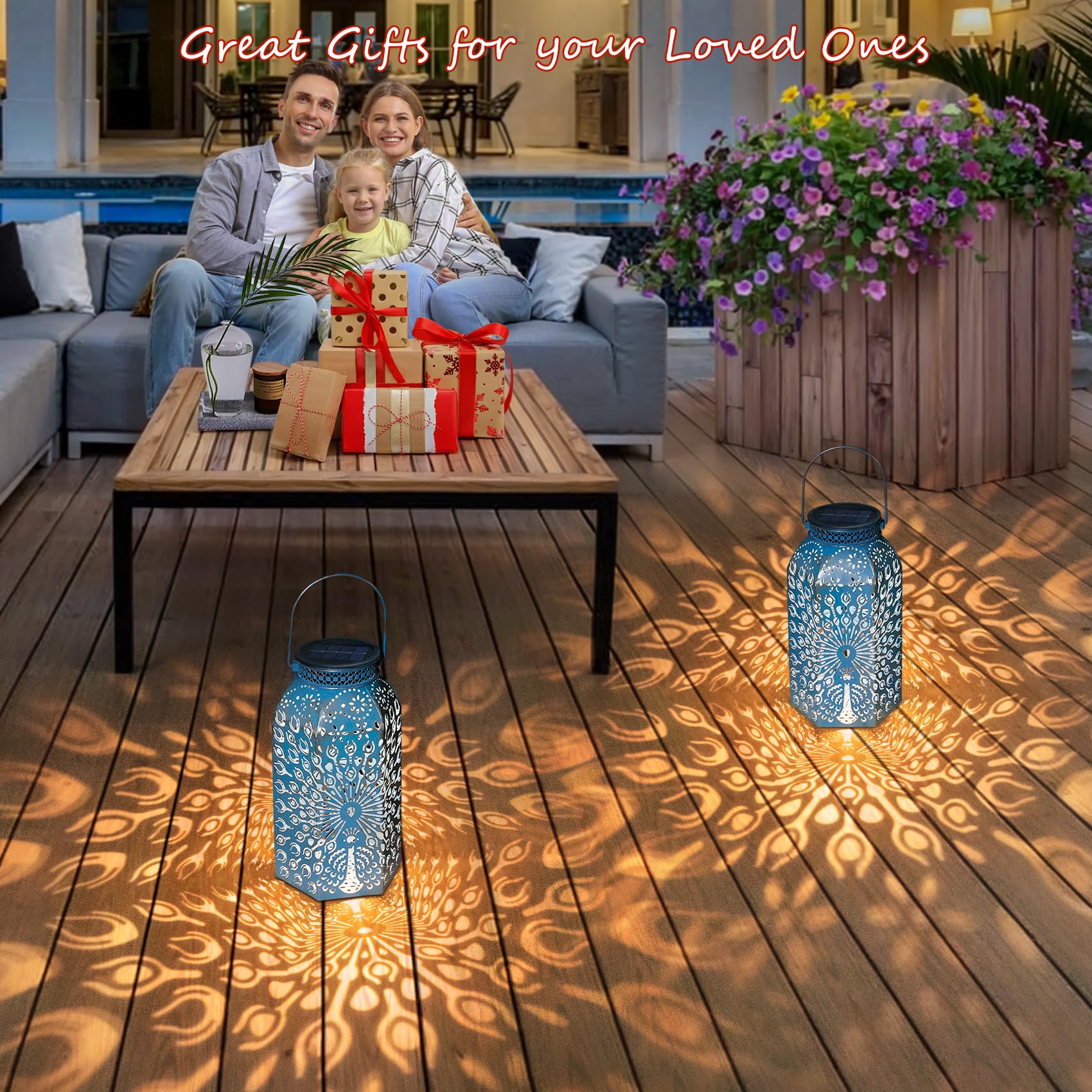 HOMEIMPRO Peacock Lantern blue gold ideal gift for moms, grandmas, and friends.