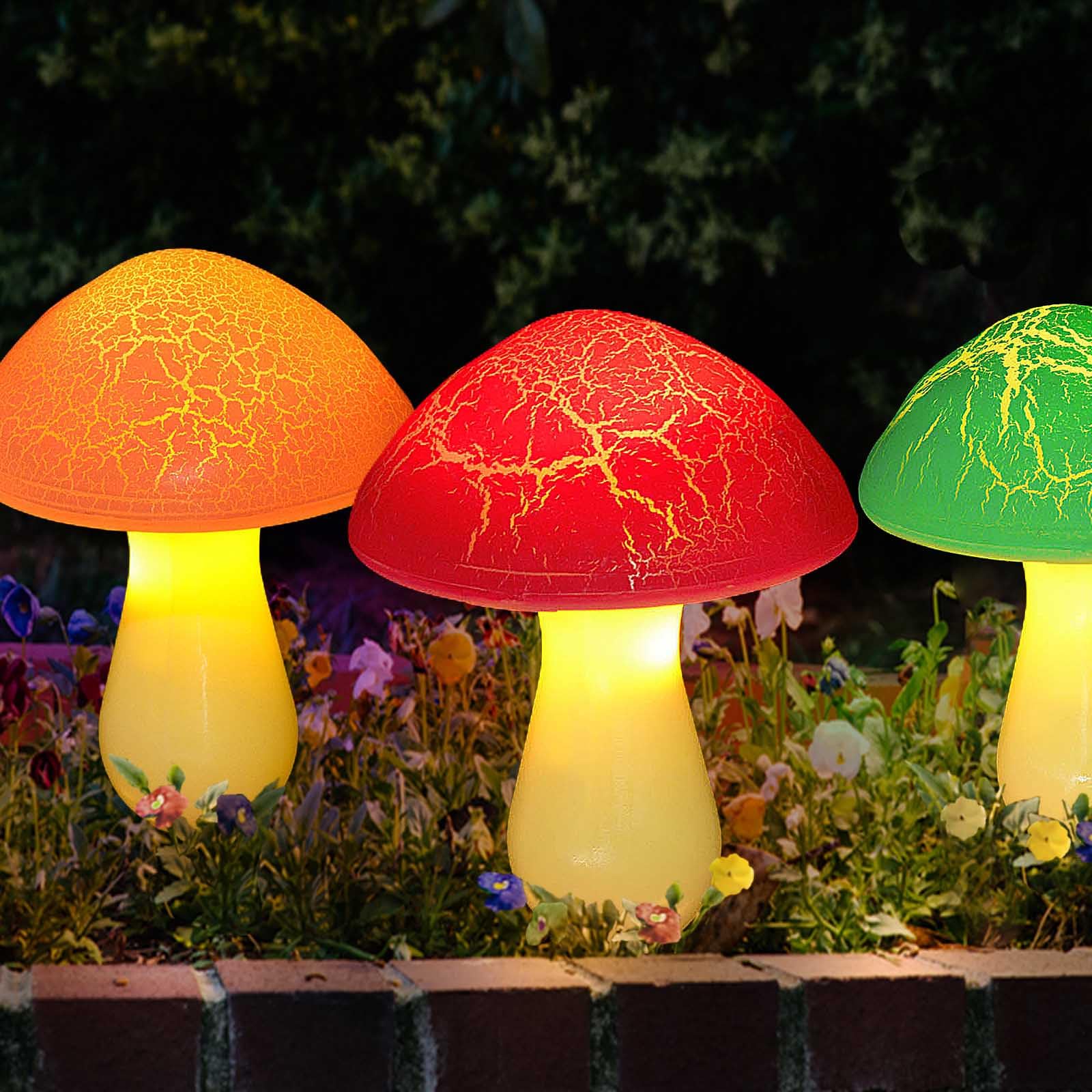 Homeleo night setup mushroom lights create a festive garden mood