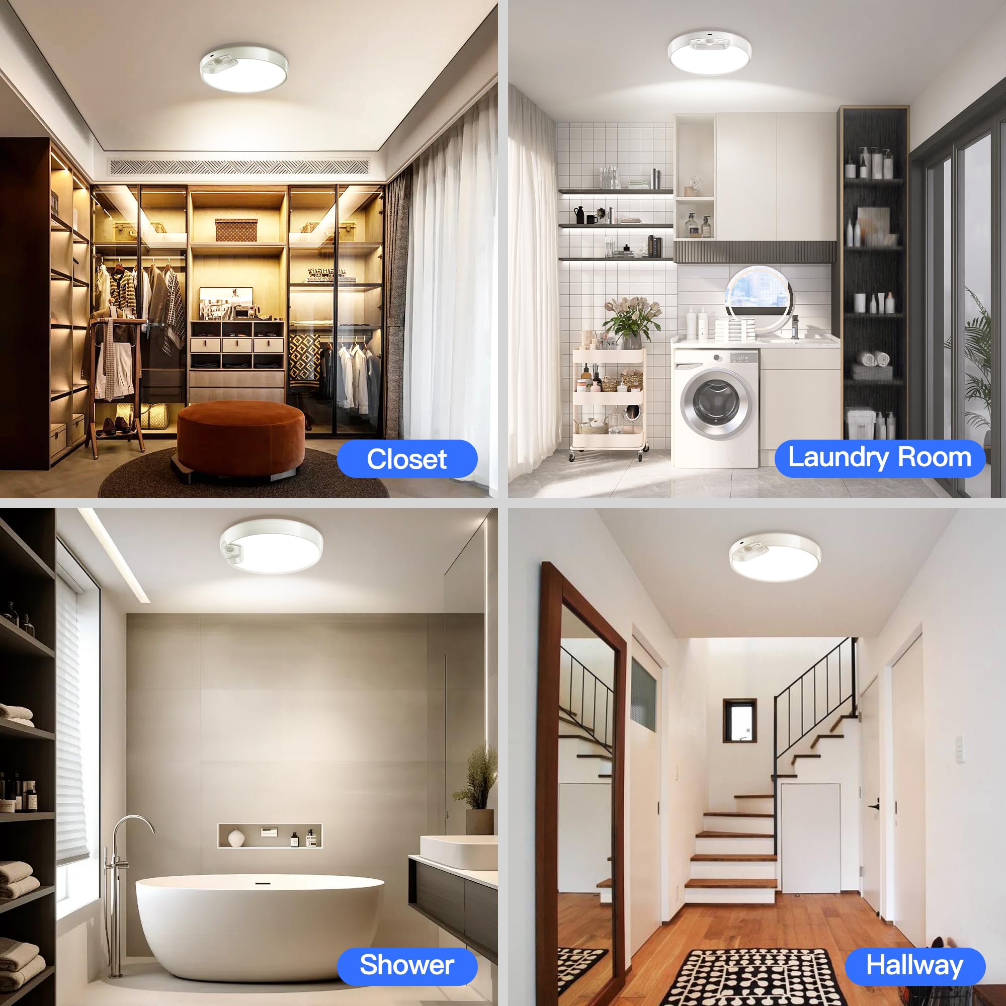 Homelist ceiling light long runtime powered by rechargeable battery.