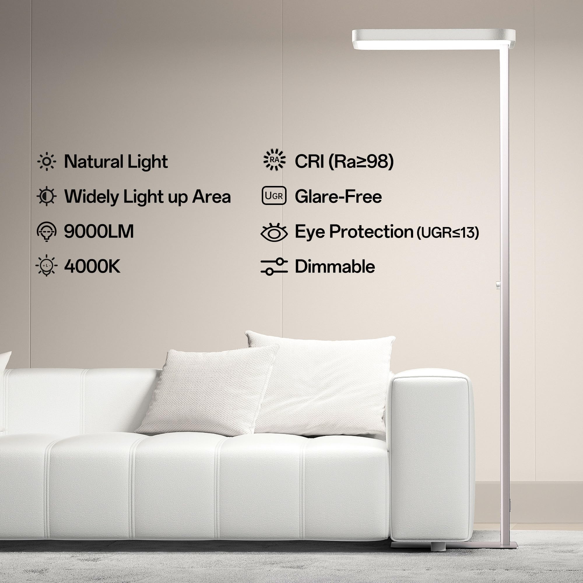 Homelist LH1 top-to-bottom design delivers uniform light for comfortable reading.