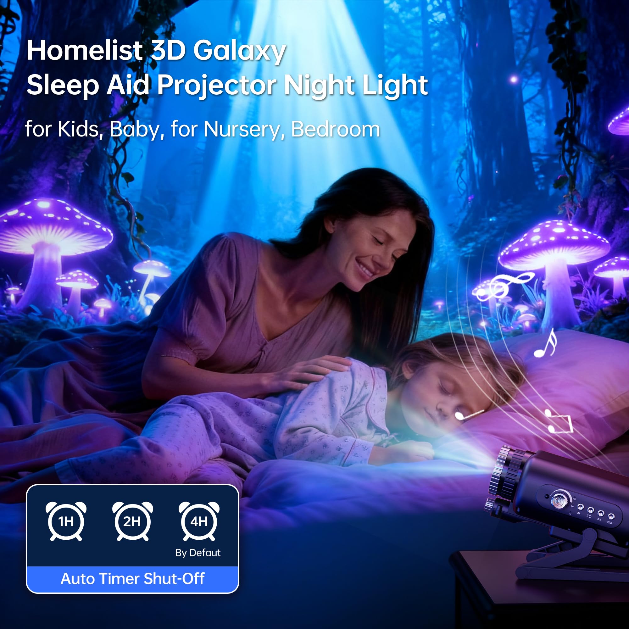 Homelist Sleep Aid Night Light starry sky scene helps calm kids at bedtime