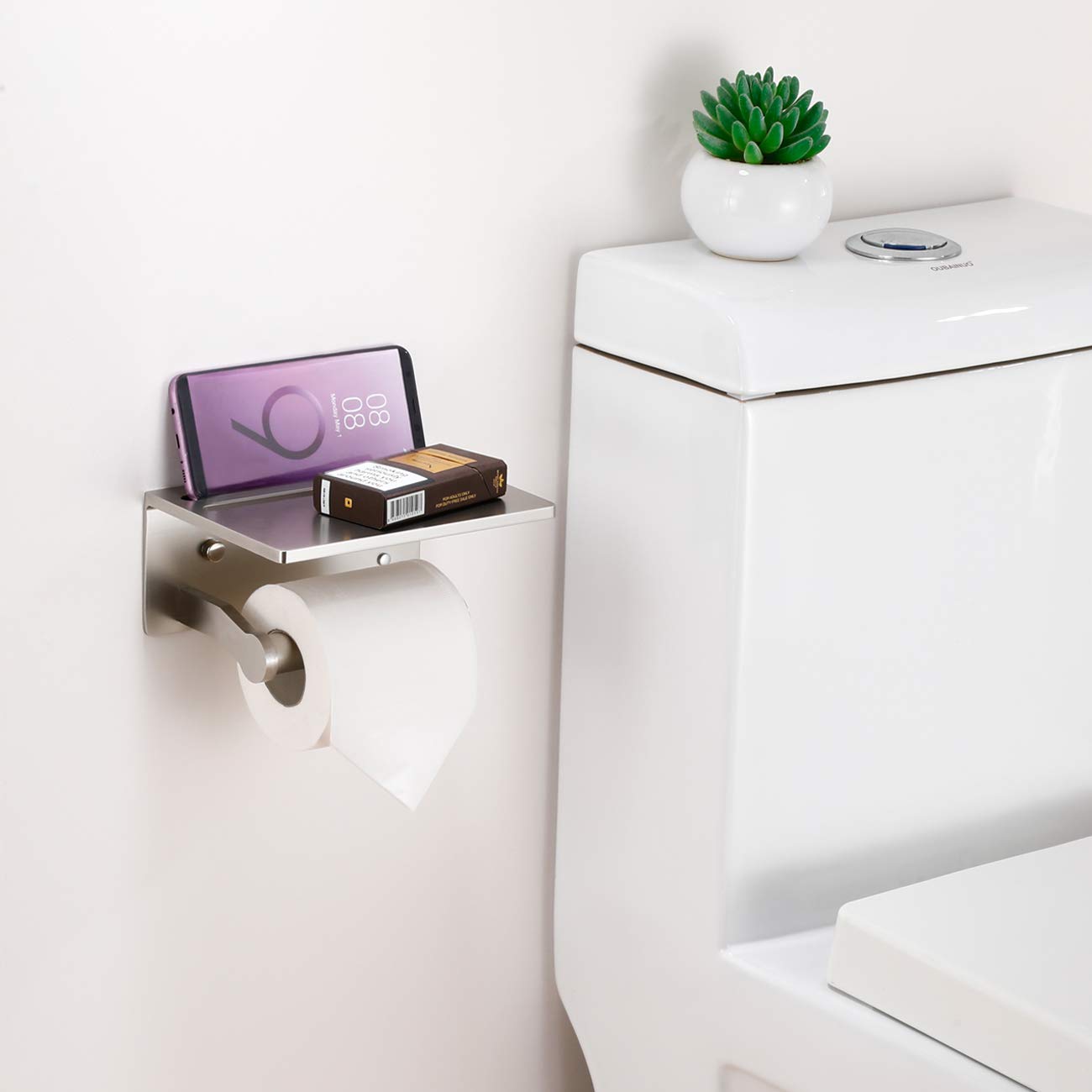 Homely Trove phone storage shelf holds devices safely in bathrooms