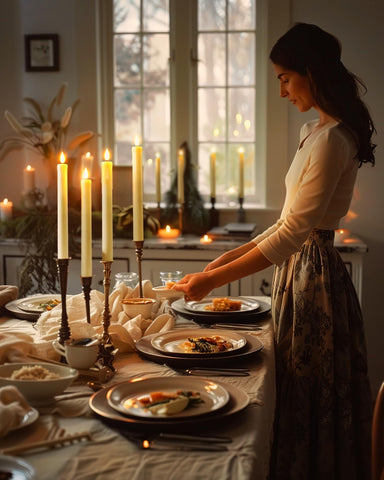 Homemory 12-pack taper candles with remote create coordinated ambient lighting.