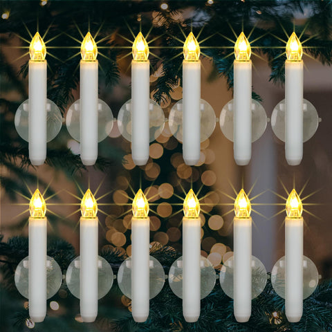 Homemory 12-pack Christmas LED window candles brighten festive windows with warm glow.