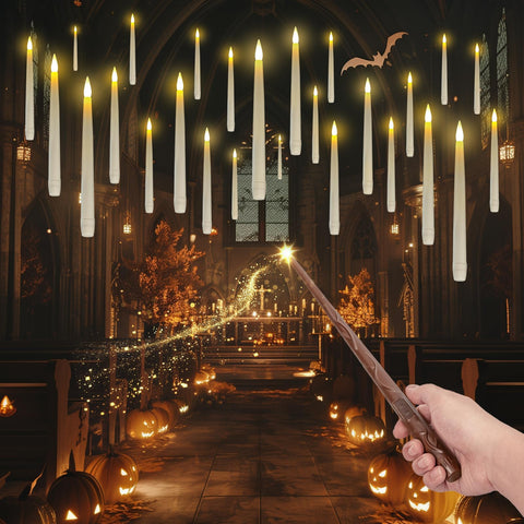 Homemory 20pcs floating candles with wand remote casting soft ambient glow for ambience