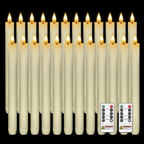 Homemory ivory 9.6 inch flameless taper candle for warm window sill ambiance