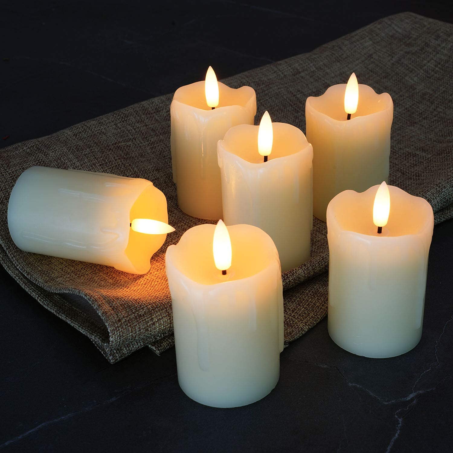 Homemory 2x3-inch pillar candles in a six-pack for versatile wedding or party decor