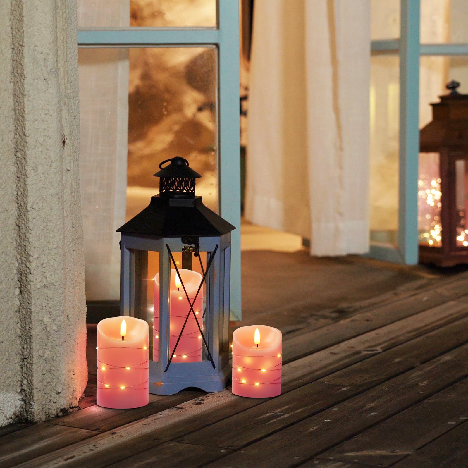 Homemory 3-pack candles designed for versatile table and mantel display.