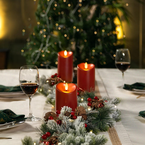 Homemory three-pack outdoor candles with remote for versatile décor.