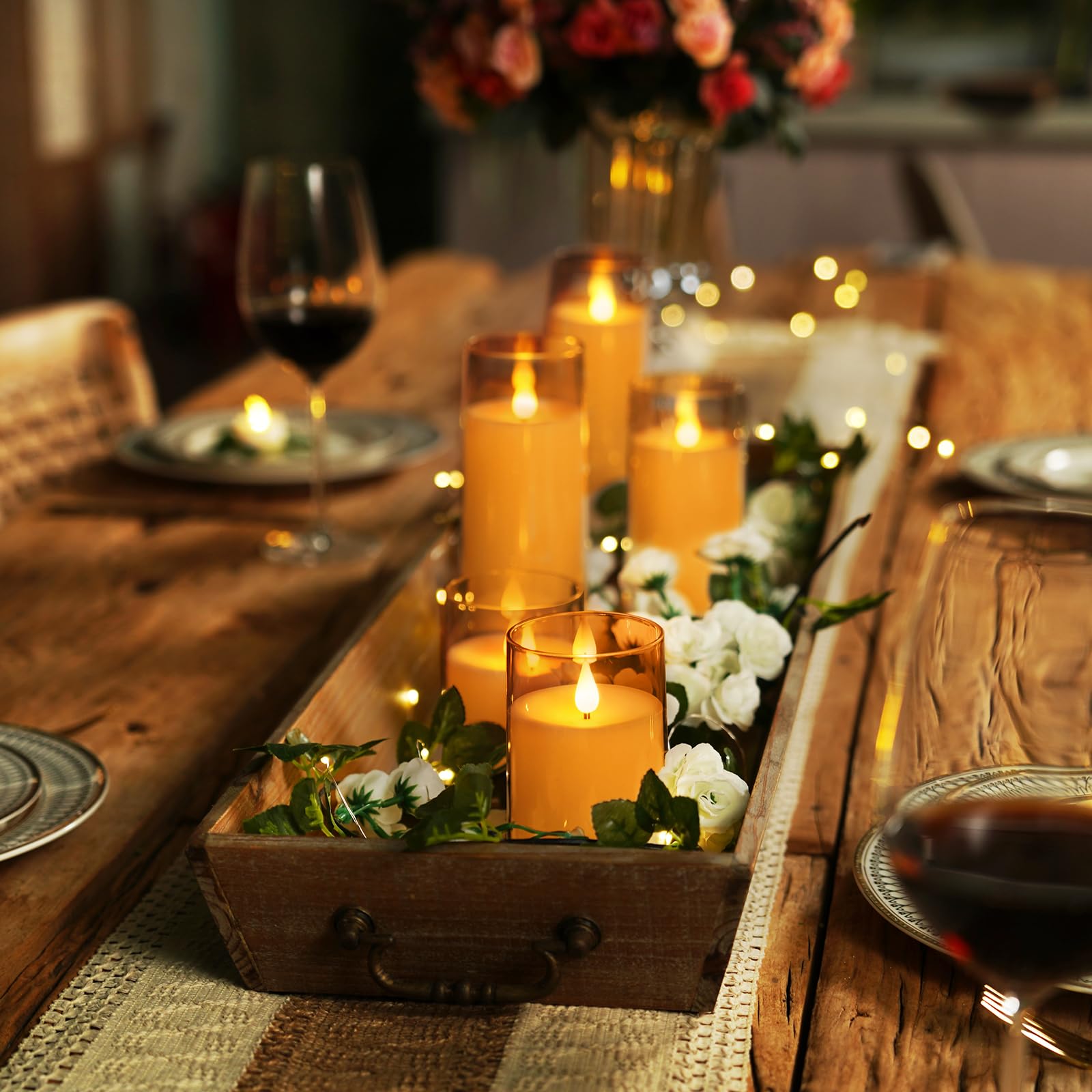 Homemory five-candle set with remote and timer for easy lighting