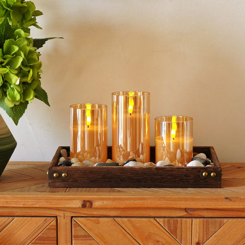 Homemory flickering candle mimics real wax for cozy nights.