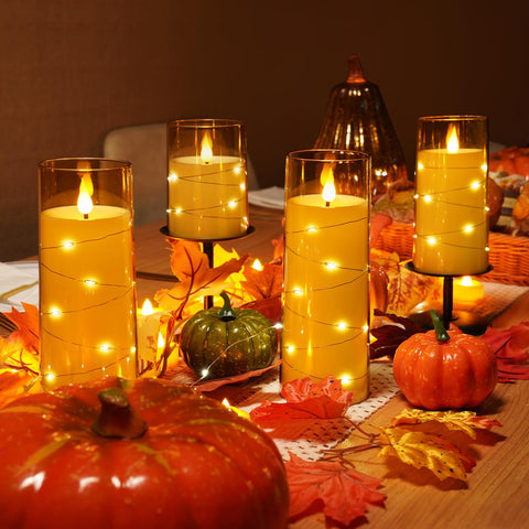 Homemory amber star string lights 8 inch candle shines softly for evenings