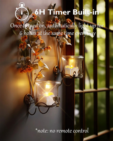 Homemory auto-6h timer tea light lights daily for worry-free scheduling