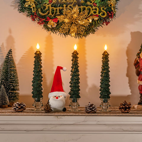 Homemory battery-operated candles illuminate windowsills and mantels safely