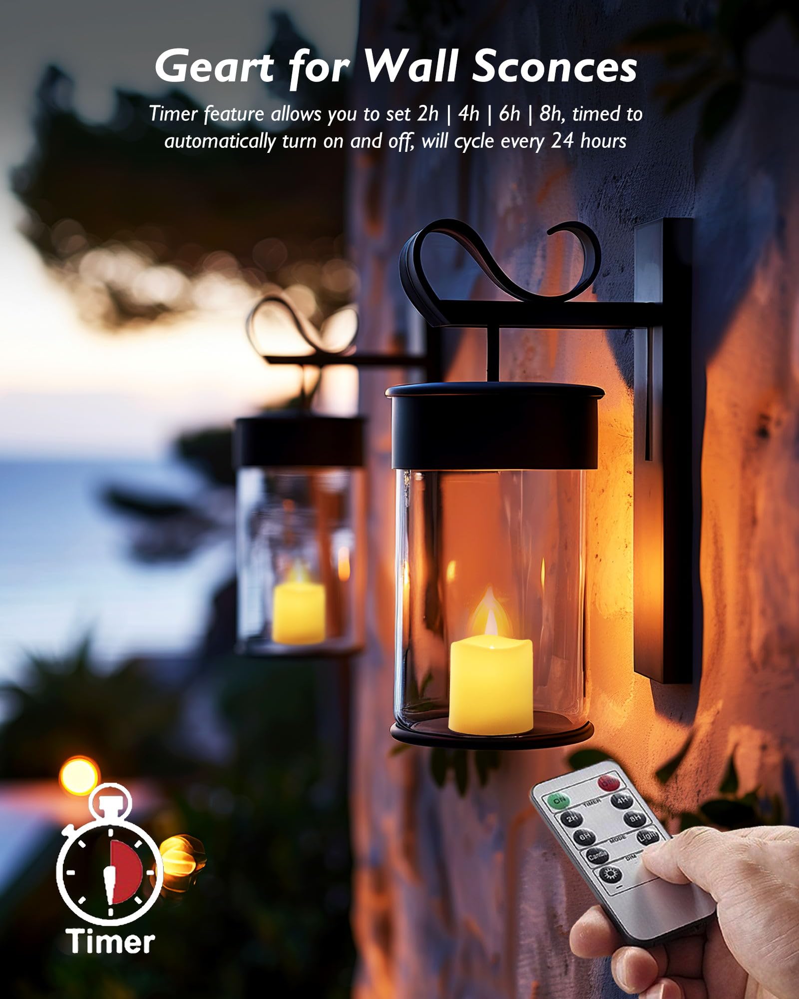 Homemory 12-pack battery-operated tea lights with long-lasting glow