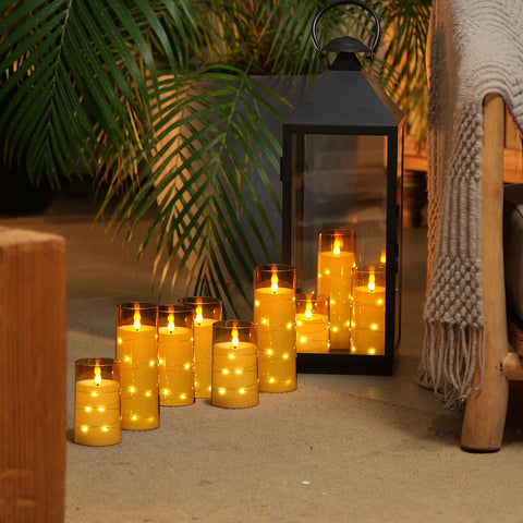 Two AA batteries power Homemory candles for long-lasting candlelight.