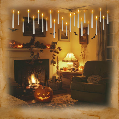 Homemory battery-powered Halloween decor with flameless glow for safe use
