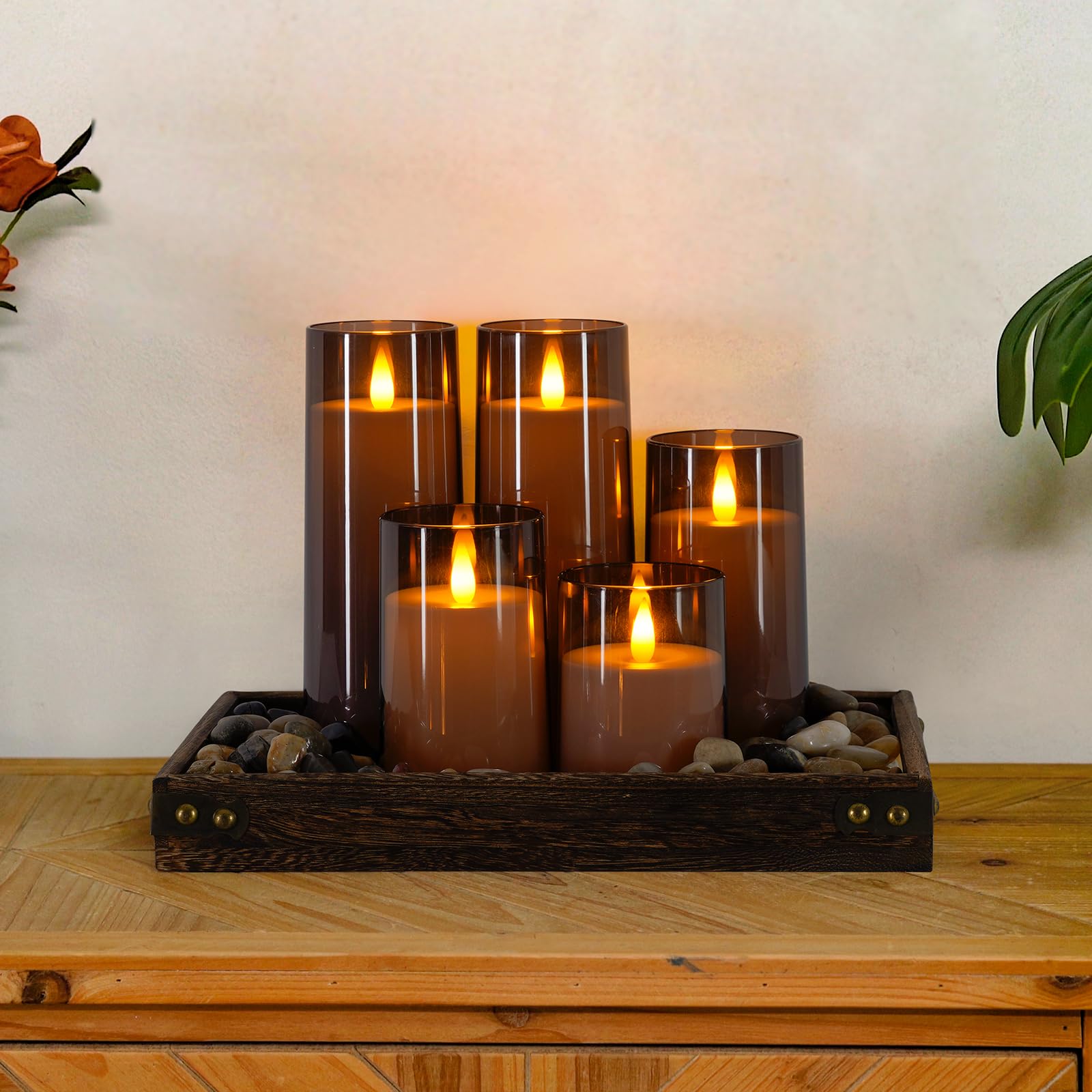 Homemory bedside candle provides soft night lighting for relaxing evenings