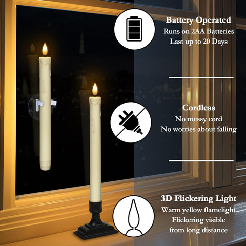 Homemory black candle holders securely hold the tapers