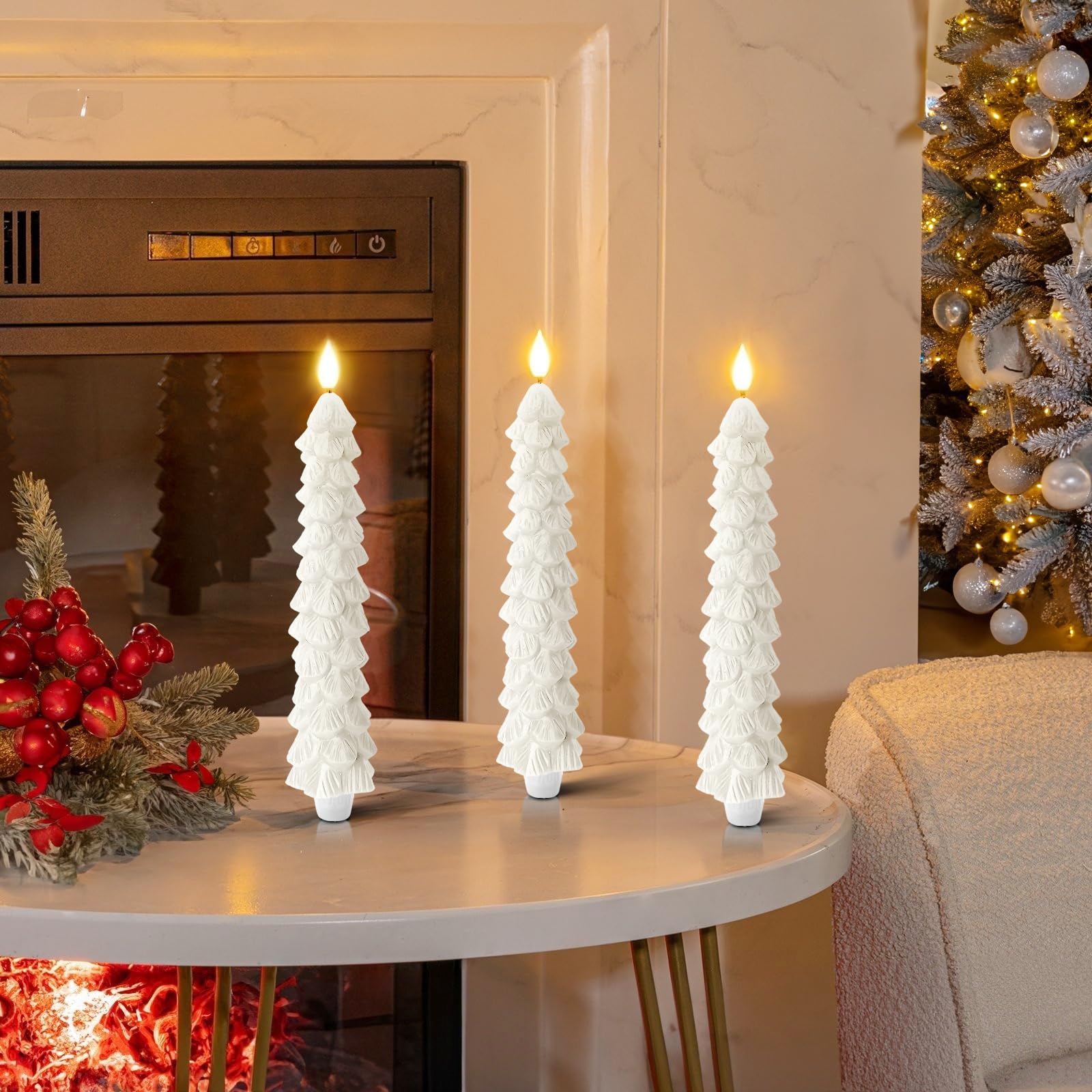 Homemory waxy look Christmas tree candle adds lifelike ambiance