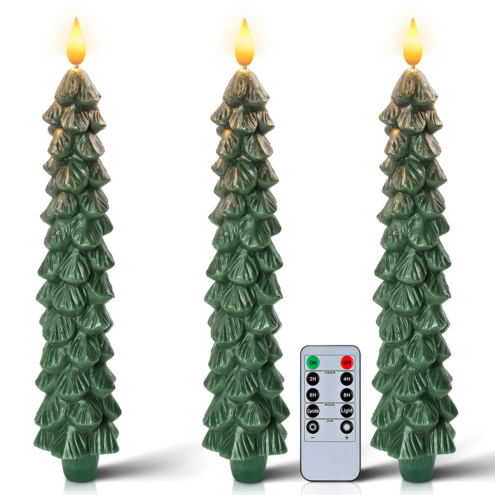 Homemory christmas tree candles with remote flicker for cozy ambience