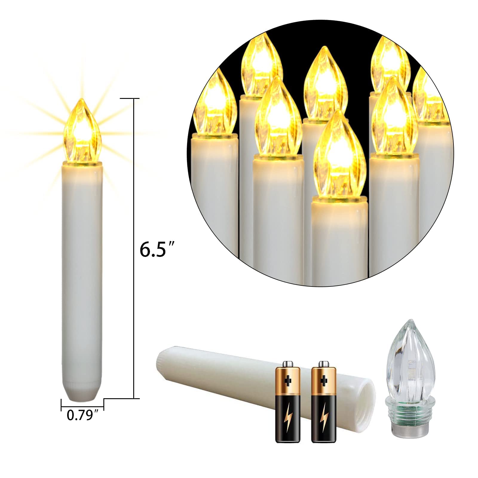 Homemory diamond-light taper candles create a luxe sparkle in celebrations.