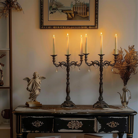 Homemory candles on dining table create romantic ambience