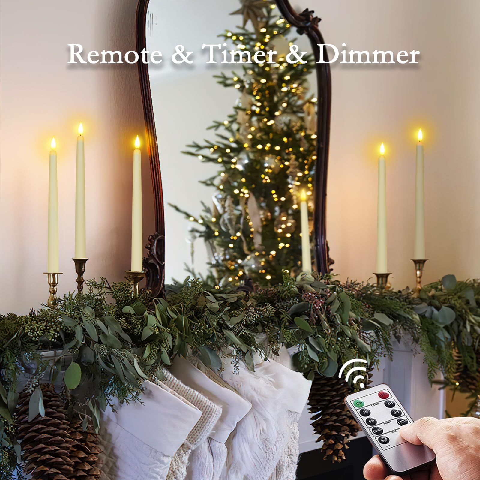 Homemory dripless LED taper candle ideal for weddings and festive occasions.