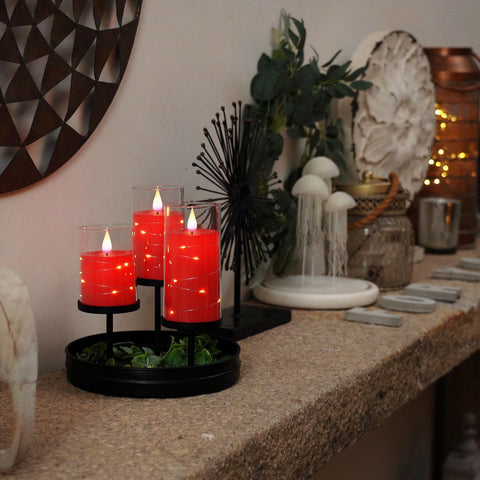 Homemory LED candles with embedded string lights for soft sparkle