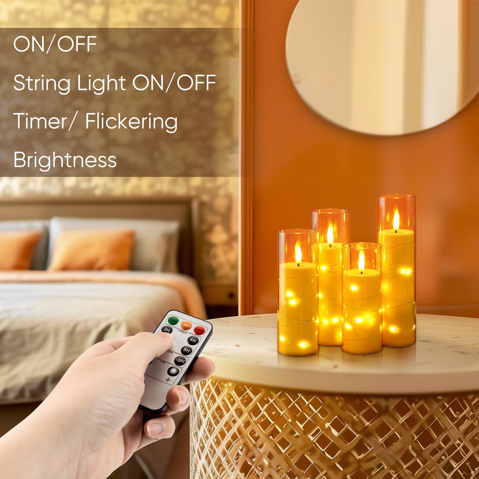 Homemory five-candle set in four sizes for versatile displays