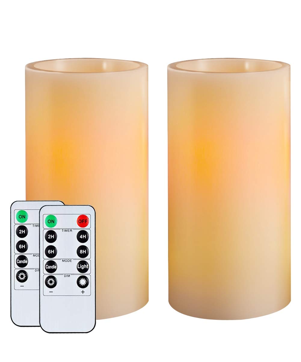 Homemory flameless candle with amber light creating cozy ambiance