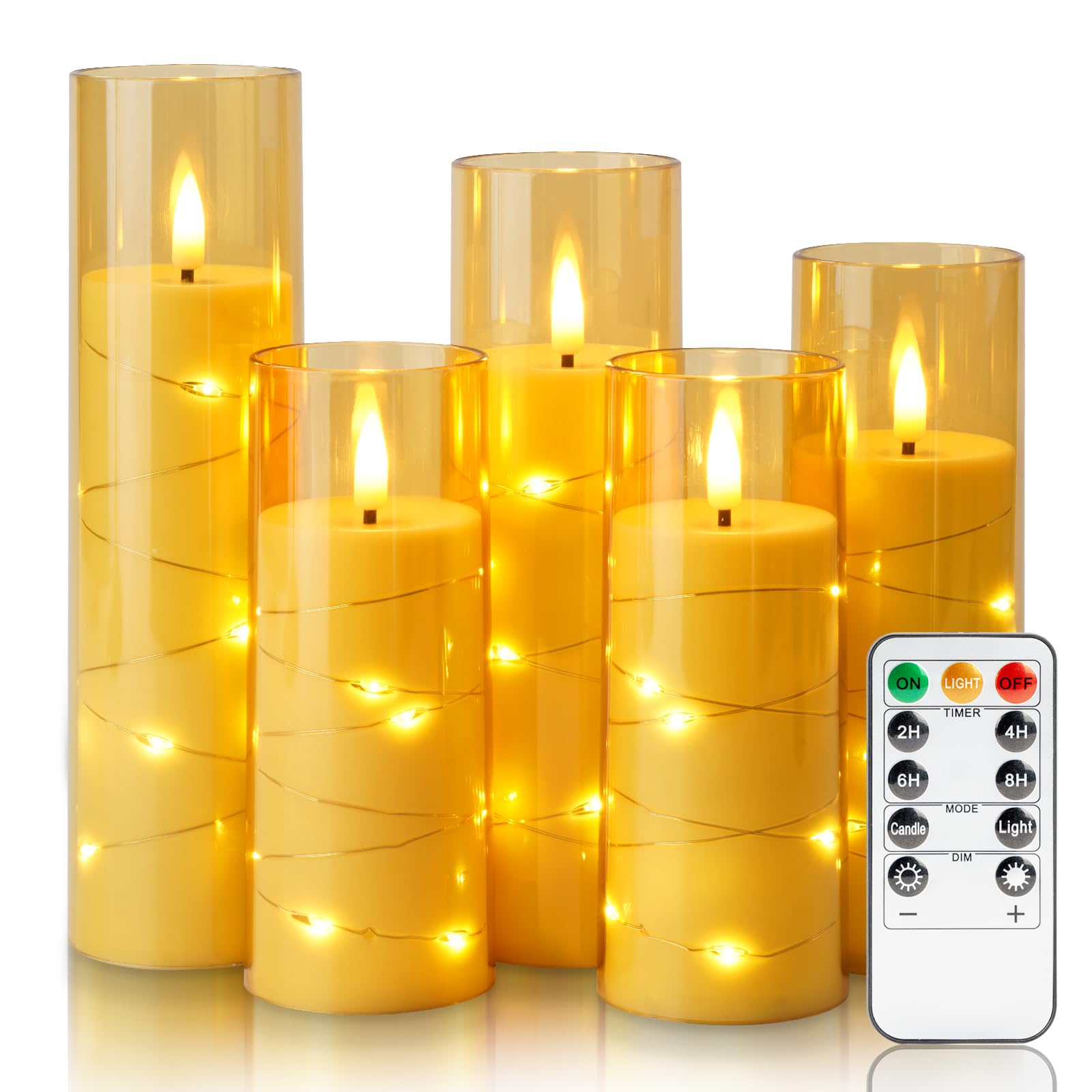 Homemory flameless candle with embedded star lights creating magical ambiance