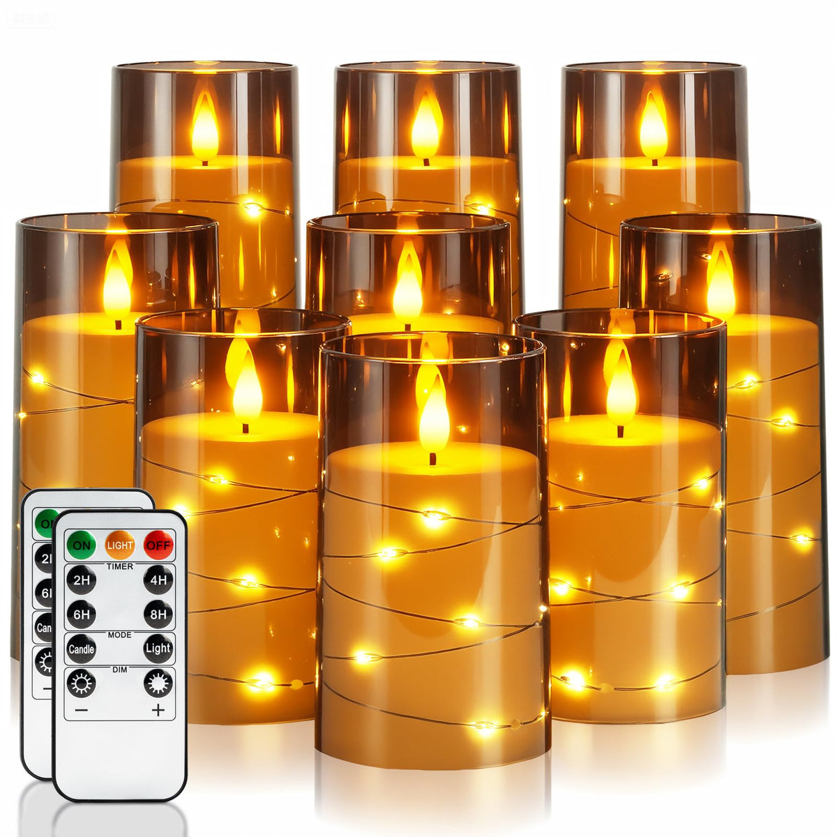 Homemory flameless candle with embedded star lights for ambient decor