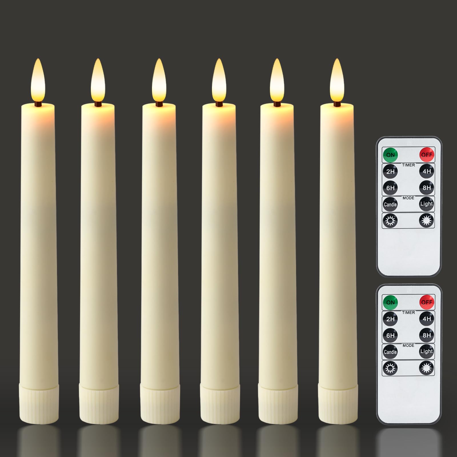 Homemory flameless taper candles on window display create warm ambience