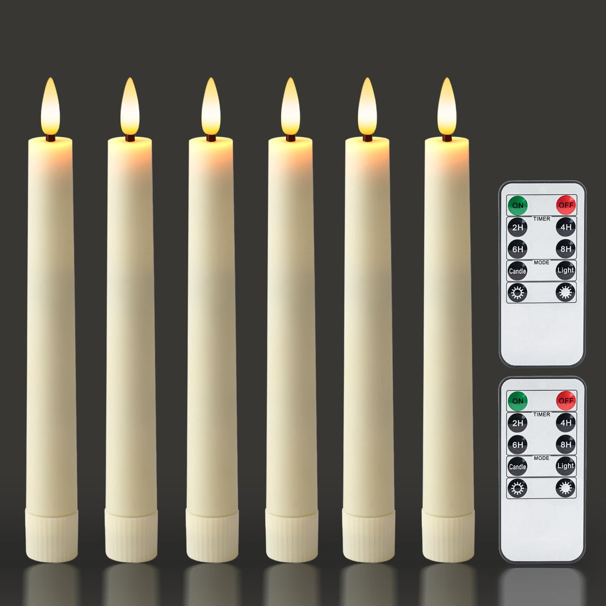 Homemory flameless taper candles on window display create warm ambience