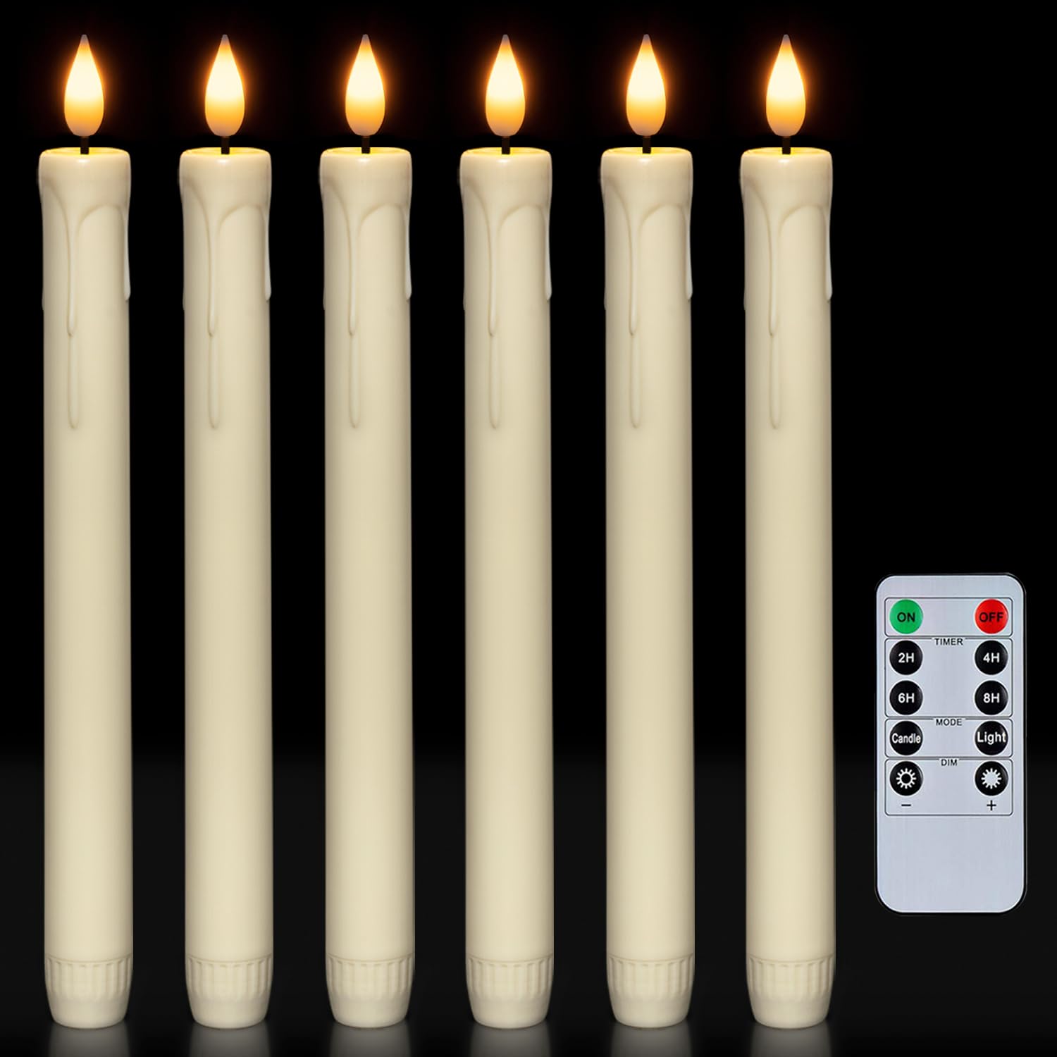 Homemory flameless taper candles with remote for easy control and ambiance