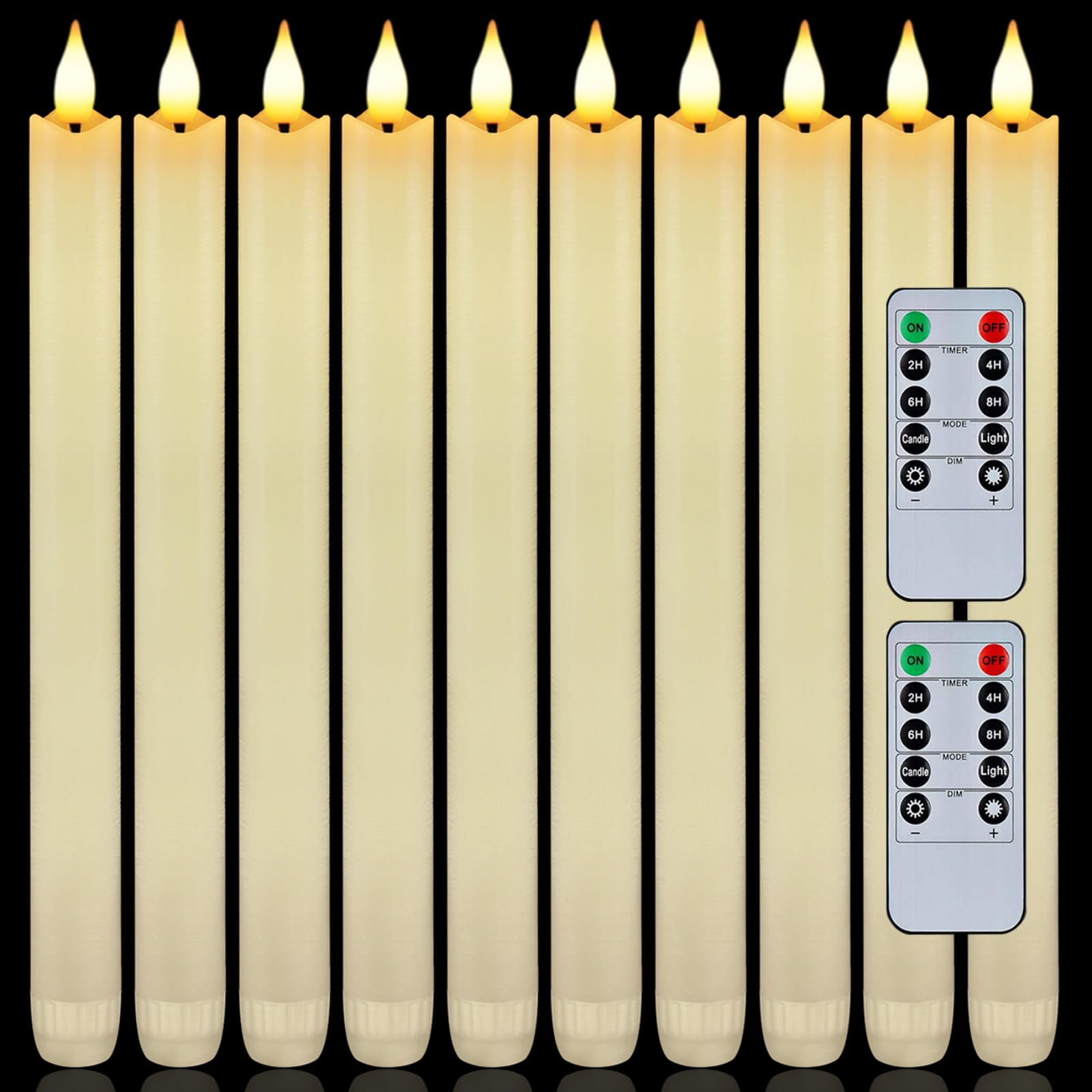 Homemory flameless taper candles with remote control for ambient lighting