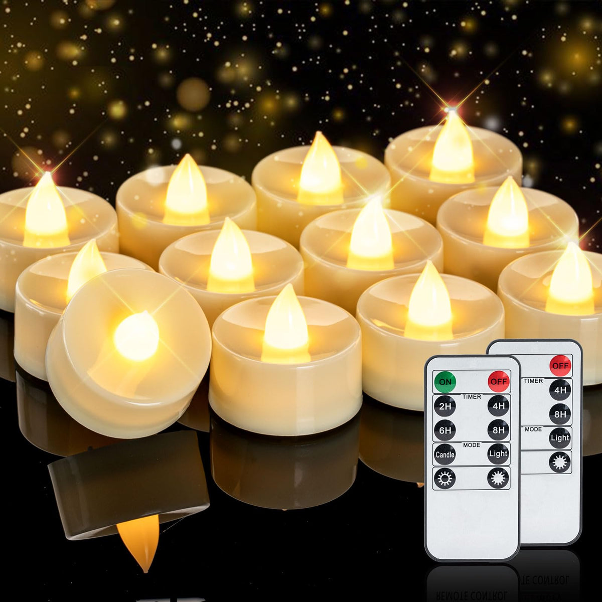 Homemory flameless tea light with remote for easy distant control and ambience