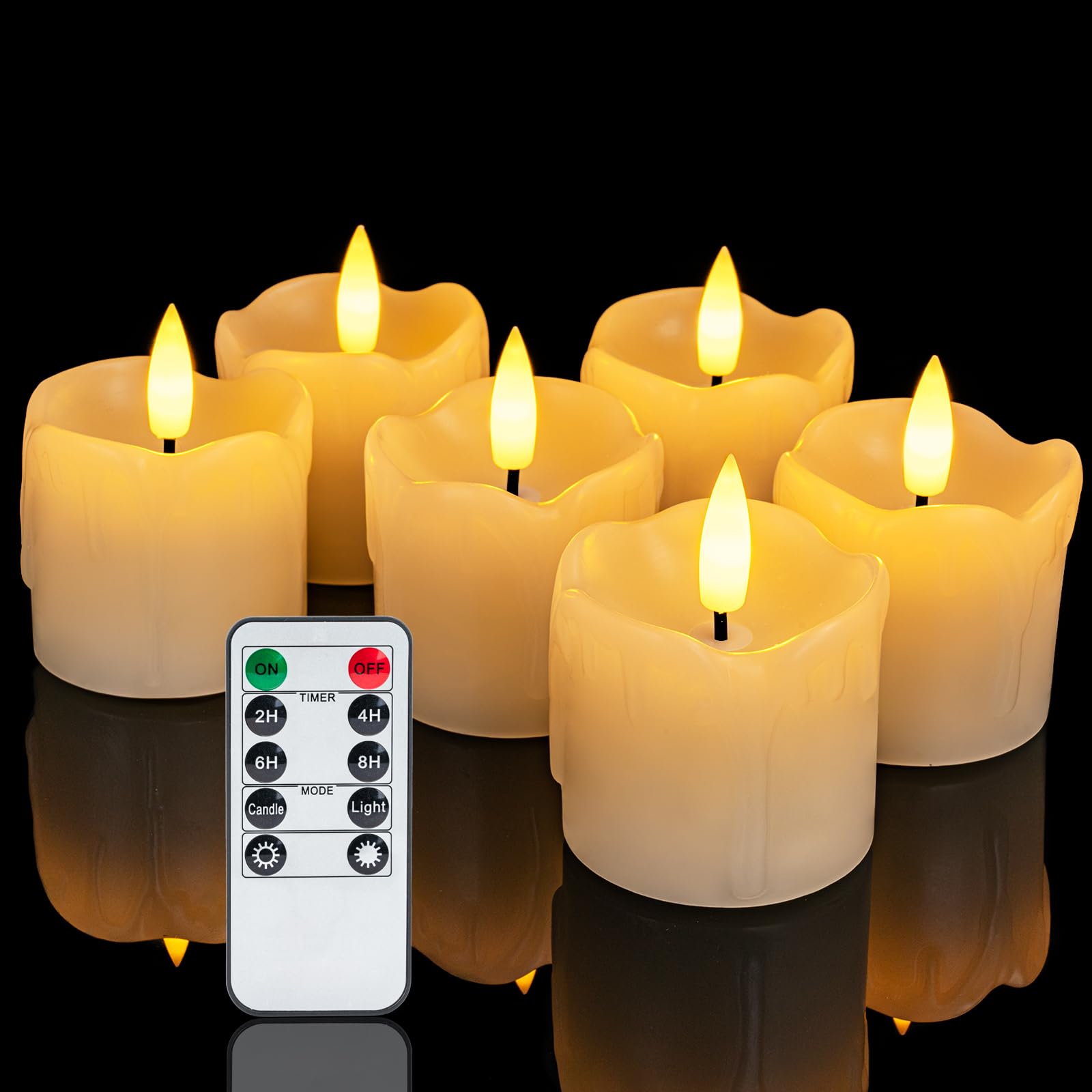 Homemory flameless votive candles with remote for easy timer-based ambiance
