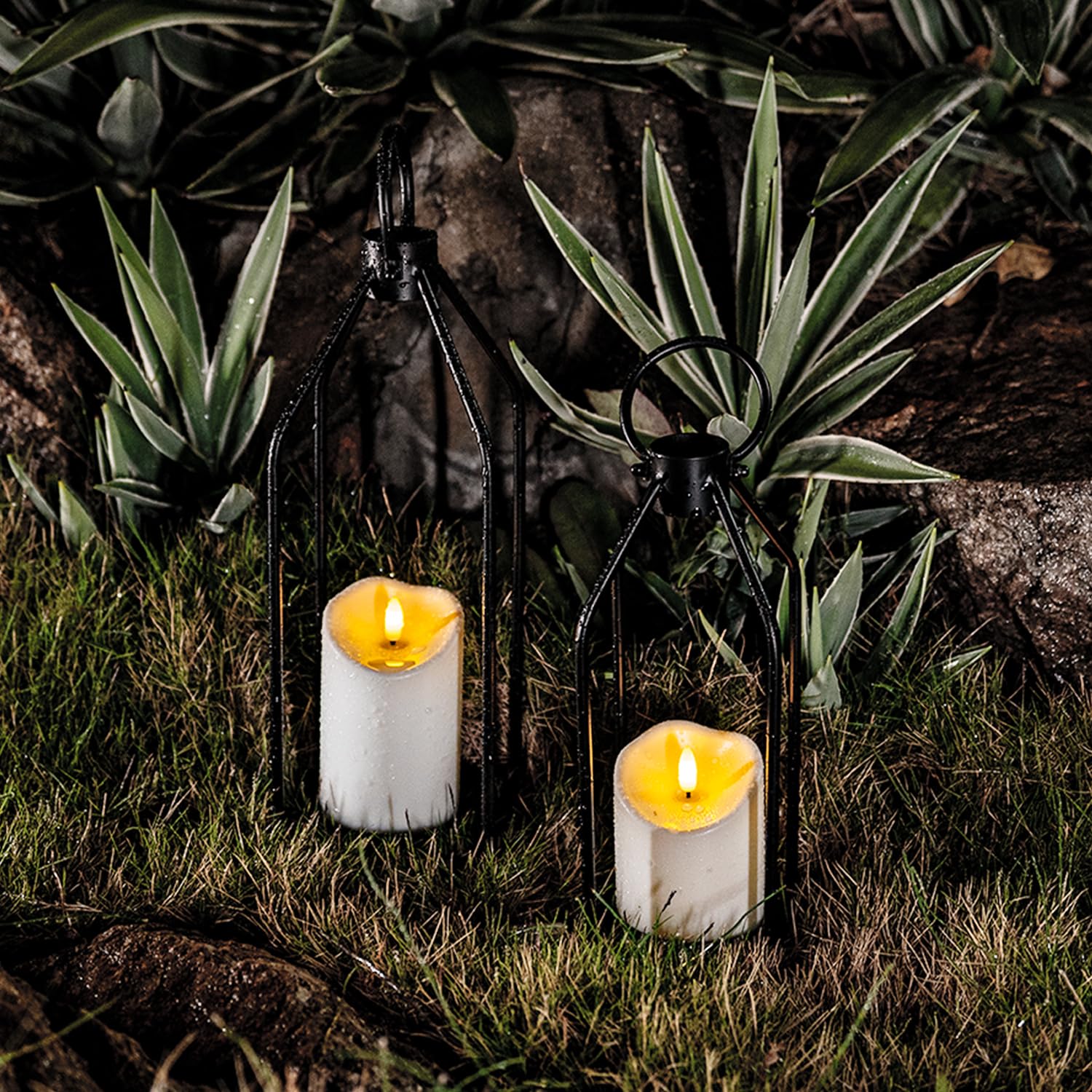 Homemory ivory plastic shell glows cleanly, elevating any table or patio scene.