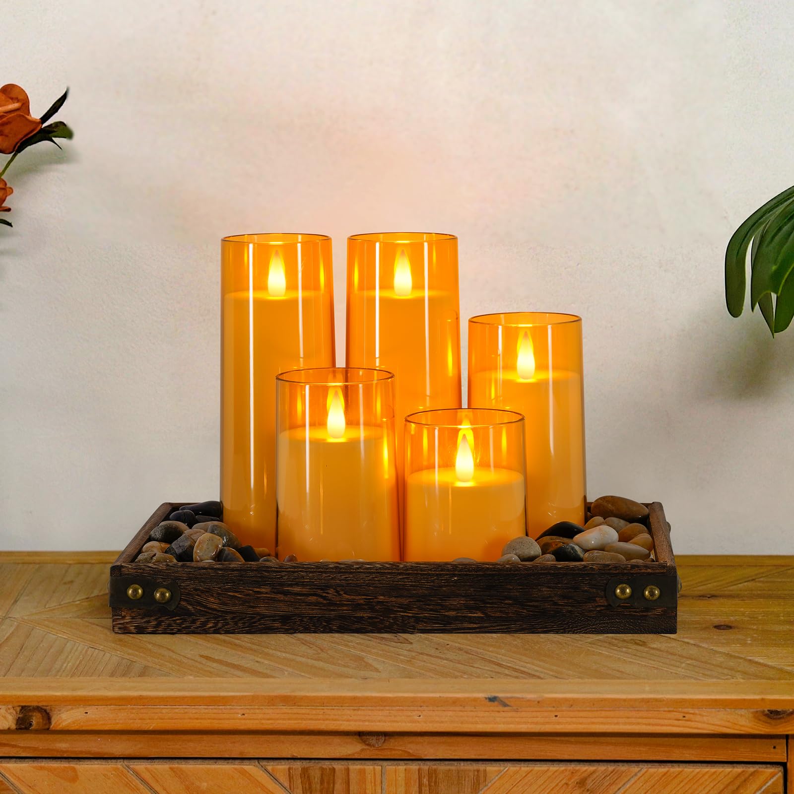 Homemory remote-controlled flameless candles with convenient timer.