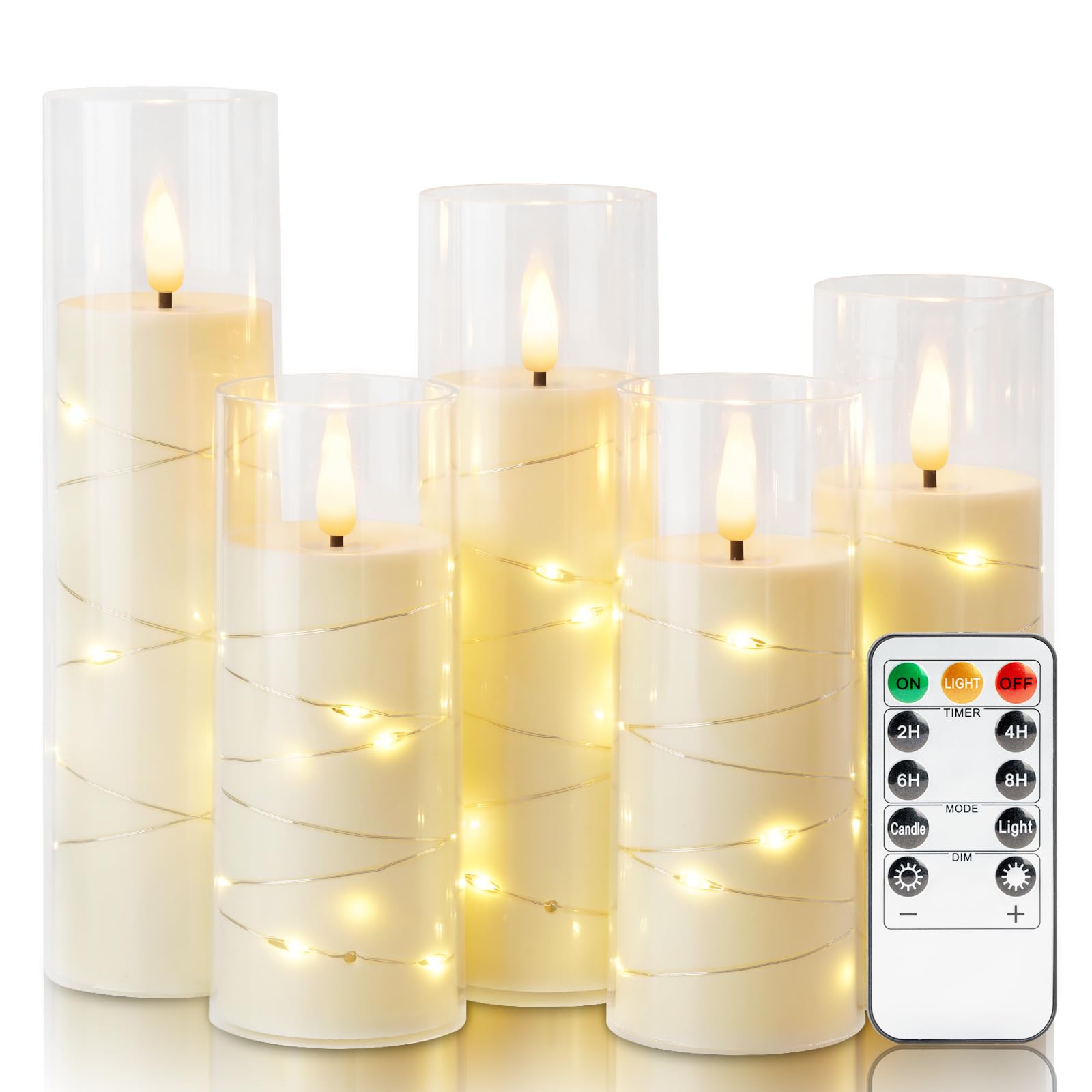 Homemory ivory flameless candle with remote for easy, calming lighting