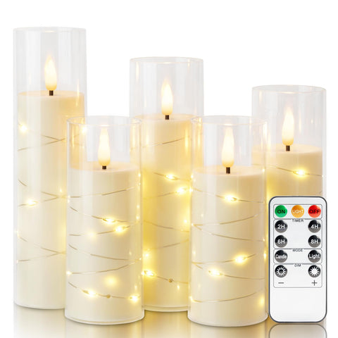 Homemory ivory flameless candle with remote for easy, calming lighting