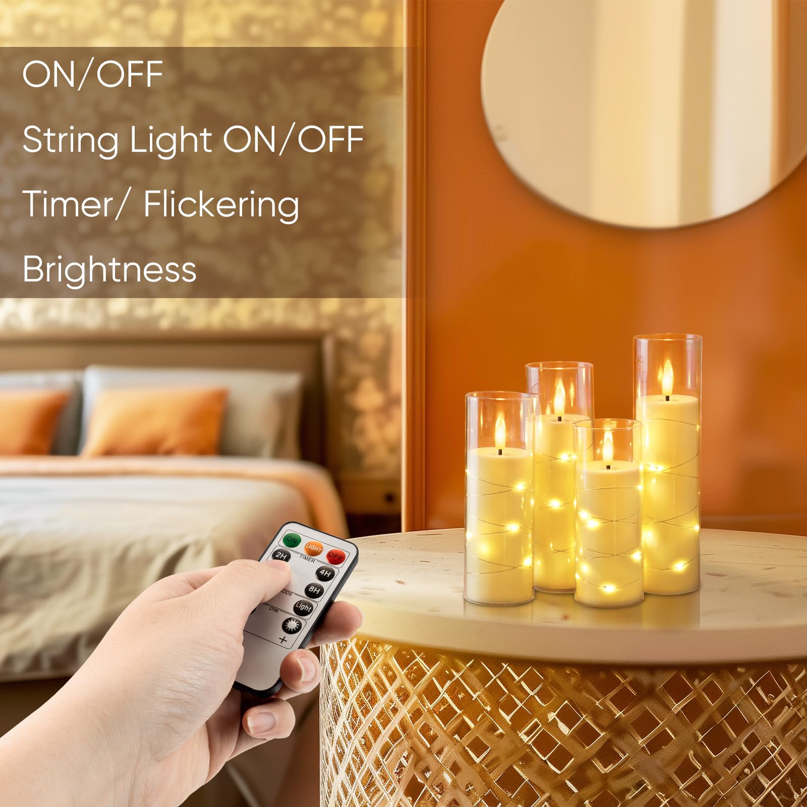 Homemory acrylic flameless candle design is shatterproof and safe
